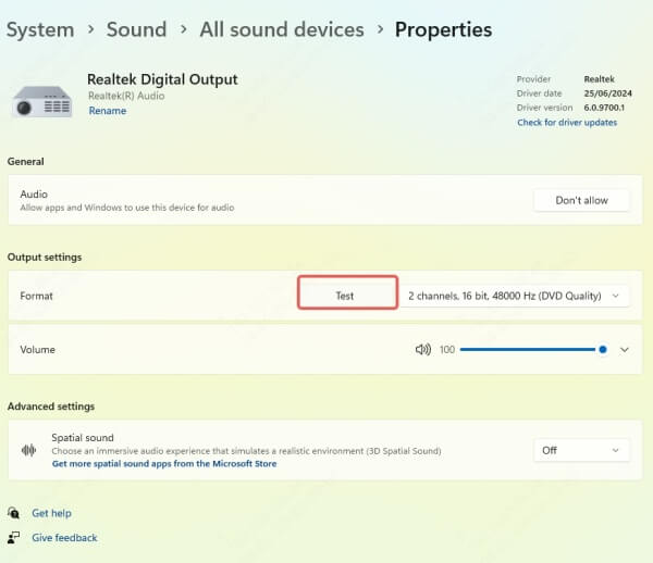 test-sound-device