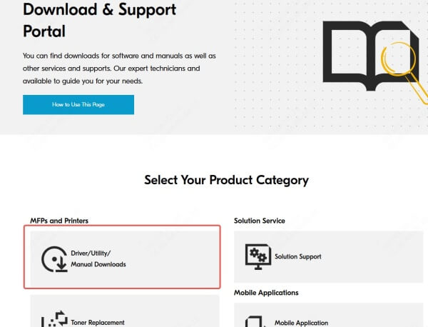 kyocera-driver-download-page