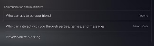 play-station-communication-settings