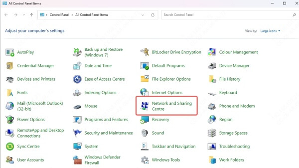 network-and-sharing-center 