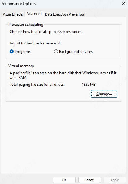 change-virtual-memory-settings