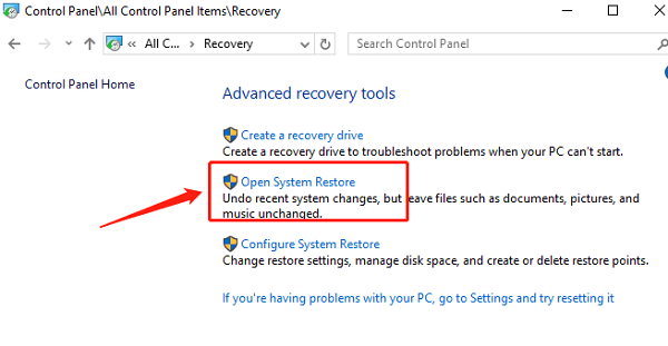 open-system-restore