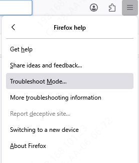 firefox-troubleshoot-mode