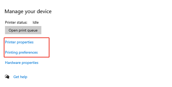 access-printing-preferences