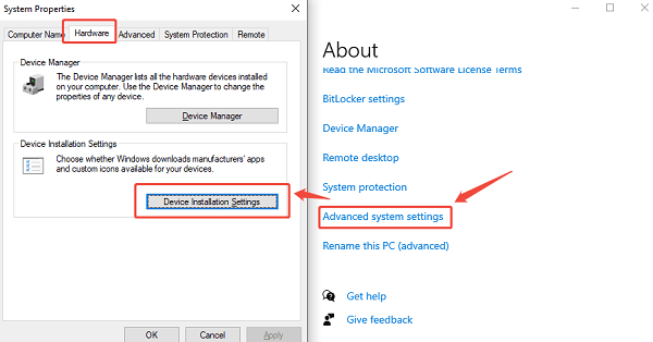 click-device-installation-settings