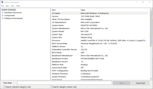 check-system-information