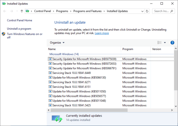 check-installed-updates